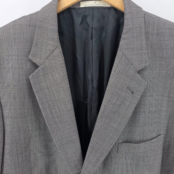 Joseph Abboud Black White Wool Blazer – Size 48R – Two-Button Sport Coat - Picture 2 of 10